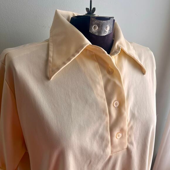 Vintage Fingerhut Fashions Pale Yellow Polo Blouse – Size L - Picture 2 of 5